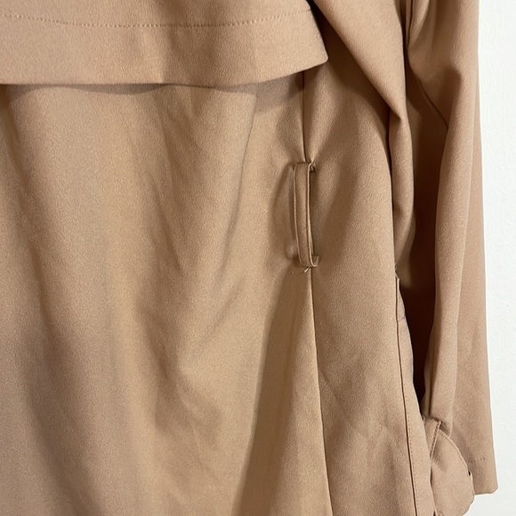 Minimalist Trench Love Tree Open Tan Jacket Longline Utility Oversize Loose Med - Picture 9 of 13
